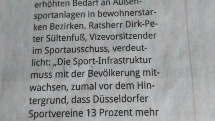 Die Pressemitteilung der CDU-Ratsfraktion Düsseldorf am 27. März im Düsseldorfer Anzeiger.